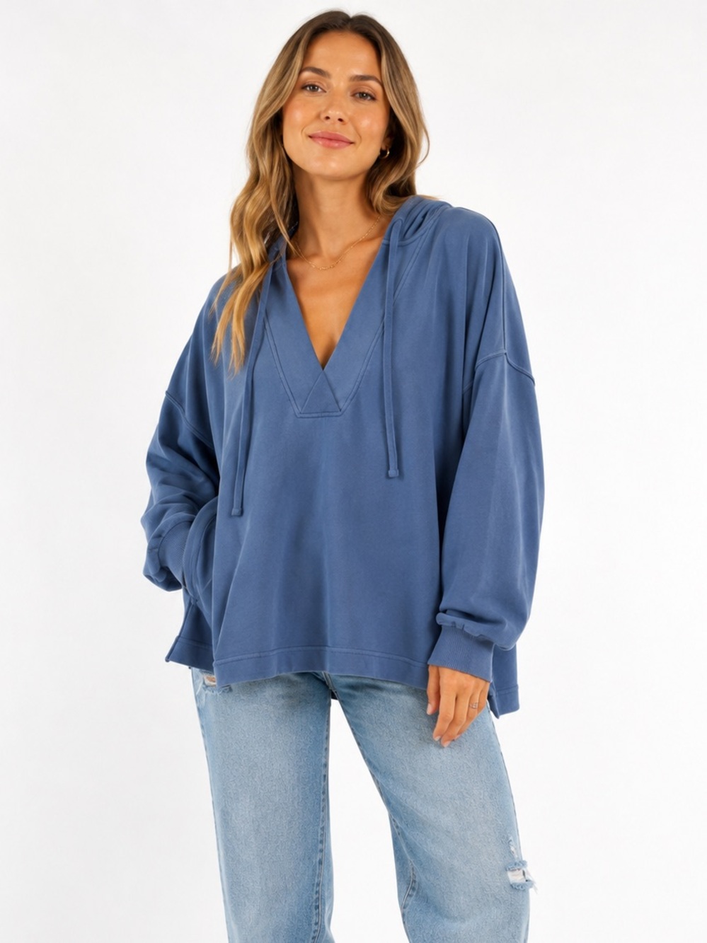 NWOT Old Navy ($50) Oversized V-Neck Tunic Beach Hoodie - PTP 30